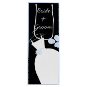 Weddenschap Gown Blue Bride Groom zwarte pastelwij Wijn Cadeautas (Voorkant)