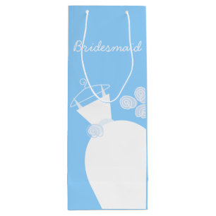 Weddenschap Gown Blue Bridesmaid wine Wijn Cadeautas
