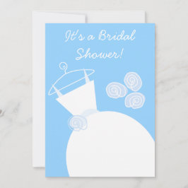 Weddenschap Gown Blue-bruiddoudeuitnodiging Kaart