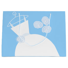 Weddenschap Gown Blue-cadeaastas groot Large Cadeautasje