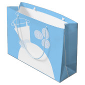Weddenschap Gown Blue-cadeaastas groot Large Cadeautasje (Achterkant Gekanteld)