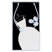 Weddenschap Gown Blue-cadeaastas zwart bleek blauw Klein Cadeauzakje (Achterkant)