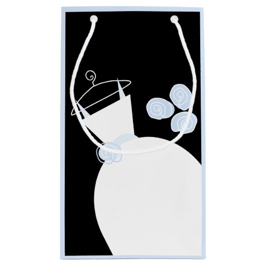 Weddenschap Gown Blue-cadeaastas zwart bleek blauw Klein Cadeauzakje (Achterkant)