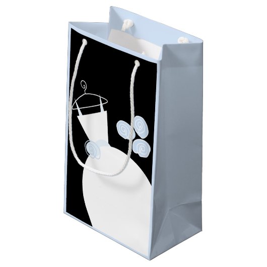 Weddenschap Gown Blue-cadeaastas zwart bleek blauw Klein Cadeauzakje (Achterkant Gekanteld)