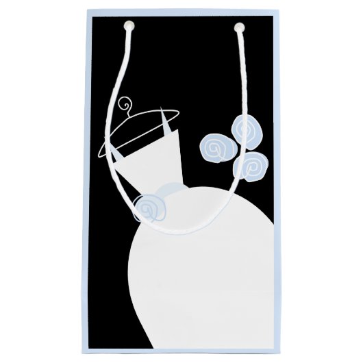 Weddenschap Gown Blue-cadeaastas zwart bleek blauw Klein Cadeauzakje (Voorkant)