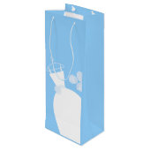 Weddenschap Gown Blue-cadeaaswijn Wijn Cadeautas (Achterkant Gekanteld)