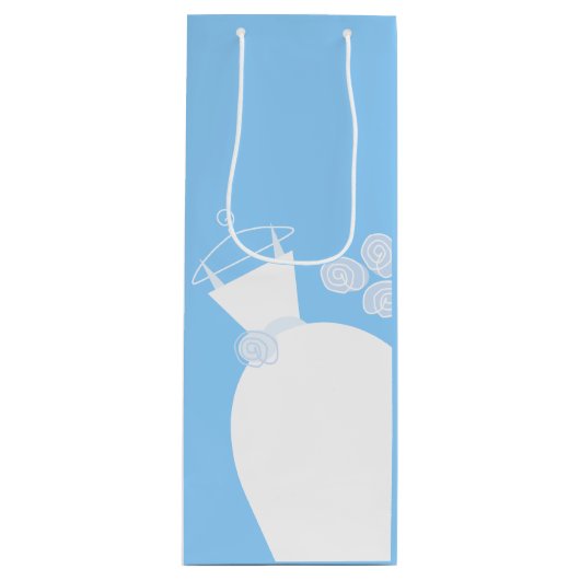 Weddenschap Gown Blue-cadeaaswijn Wijn Cadeautas (Voorkant)