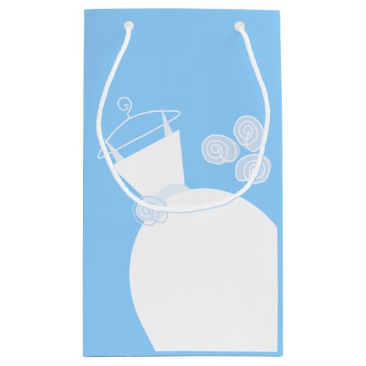 Weddenschap Gown Blue-cadeautas klein Klein Cadeauzakje (Achterkant)