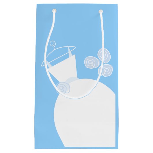 Weddenschap Gown Blue-cadeautas klein Klein Cadeauzakje (Voorkant)