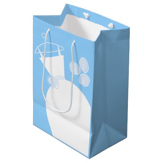 Weddenschap Gown Blue-cadeautasmedium Medium Cadeauzakje (Voorkant Gekanteld)