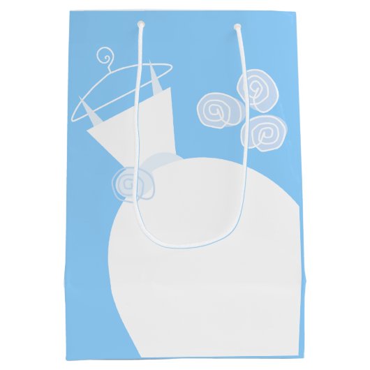 Weddenschap Gown Blue-cadeautasmedium Medium Cadeauzakje (Achterkant)