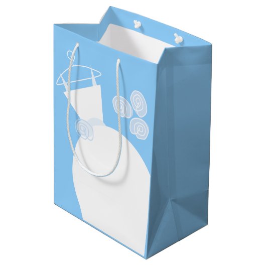 Weddenschap Gown Blue-cadeautasmedium Medium Cadeauzakje (Achterkant Gekanteld)