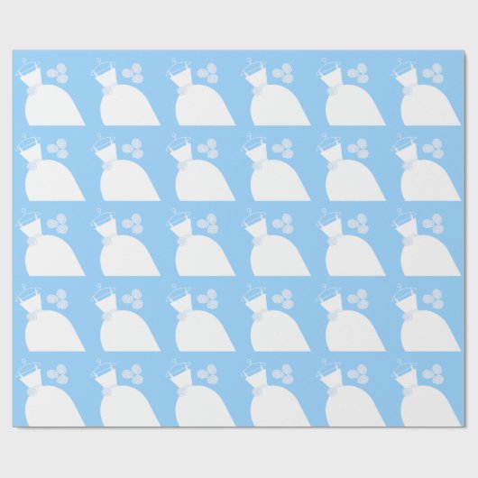 Weddenschap Gown Blue inpakpapier (Vlak)