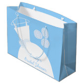 Weddenschap Gown Blue Vrijgezellenfeest groot Large Cadeautasje (Achterkant Gekanteld)