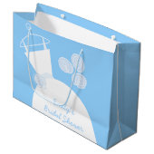 Weddenschap Gown Blue Vrijgezellenfeest groot Large Cadeautasje (Voorkant Gekanteld)