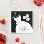 Weddenschap Gown Blue vrijgezellenfeest "Text" bla Servet (Insitu)