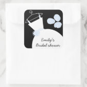 Weddenschap Gown Blue 'Vrijgezellenfeest' vierkant Vierkante Sticker (Tas)