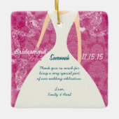 Weddenschap Gown Bridesmaid Kies kleuren Keramisch Ornament (Voorkant)