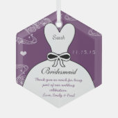 Weddenschap Gown Bridesmaid Weddenschap met Kerstm Glas Ornament (Voorkant)