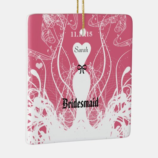 Weddenschap Gown Bridesmaid Weddenschap met Kerstm Keramisch Ornament (Rechts)