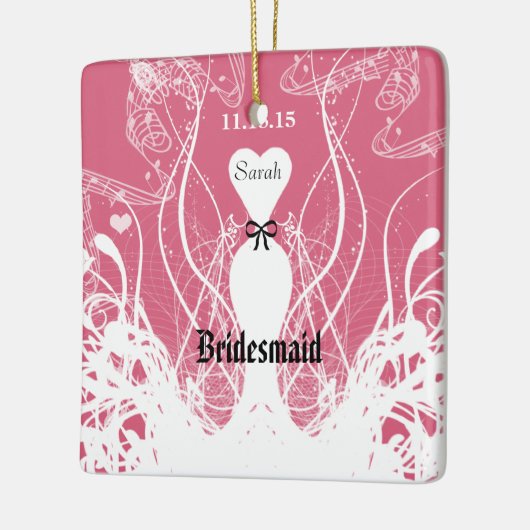 Weddenschap Gown Bridesmaid Weddenschap met Kerstm Keramisch Ornament (Links)