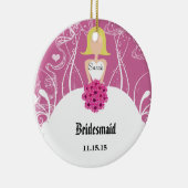 Weddenschap Gown Bridesmaid Weddenschap met Kerstm Keramisch Ornament (Rechts)