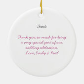 Weddenschap Gown Bridesmaid Weddenschap met Kerstm Keramisch Ornament (Achterkant)