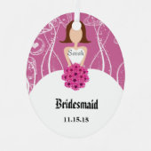 Weddenschap Gown Bridesmaid Weddenschap met Kerstm Metalen Ornament (Voorkant)