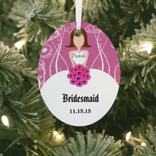 Weddenschap Gown Bridesmaid Weddenschap met Kerstm Metalen Ornament (Insitu)