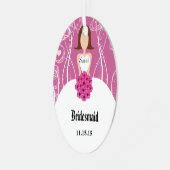 Weddenschap Gown Bridesmaid Weddenschap met Kerstm Metalen Ornament (Voorkant links)