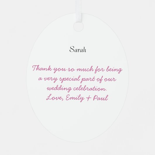 Weddenschap Gown Bridesmaid Weddenschap met Kerstm Metalen Ornament (Achterkant)