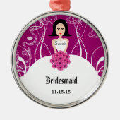 Weddenschap Gown Bridesmaid Weddenschap met Kerstm Metalen Ornament (Voorkant)