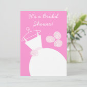 Weddenschap Gown Pink brudal doucheuitnodiging Kaart (Staand voorkant)