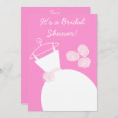 Weddenschap Gown Pink brudal doucheuitnodiging Kaart (Voorkant / Achterkant)