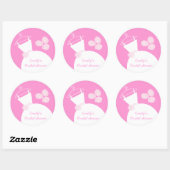 Weddenschap Gown Pink sticker round Vrijgezellenfe (Vel)