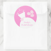 Weddenschap Gown Pink sticker round Vrijgezellenfe (Tas)