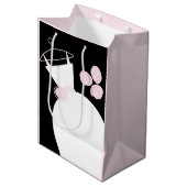 Weddenschap Gown Pink tas zwarte pastelmedium Medium Cadeauzakje (Voorkant Gekanteld)
