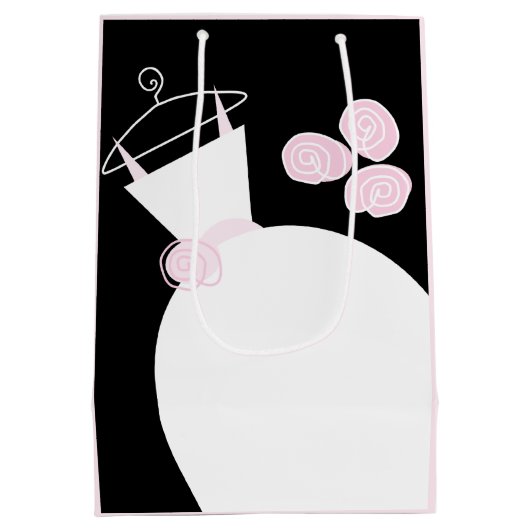 Weddenschap Gown Pink tas zwarte pastelmedium Medium Cadeauzakje (Achterkant)