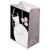Weddenschap Gown Pink tas zwarte pastelmedium Medium Cadeauzakje (Achterkant Gekanteld)