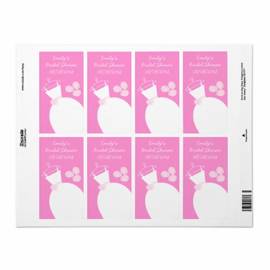 Weddenschap Gown Roze label "Vrijgezellenfeest" (Full Sheet)