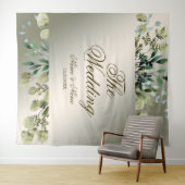 Weddenschap Green Leaves Golden Bronze Elegant Wandkleed (In Situ (horizontaal))