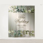 Weddenschap Green Leaves Golden Bronze Elegant Wandkleed (Voorkant)