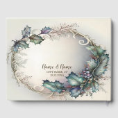 Weddenschap Green Paars Leaves Golden Elegant Gastenboek (Achterkant)