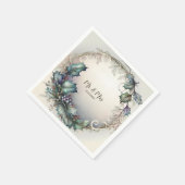 Weddenschap Green Paars Leaves Rustic Elegant Servet (Hoek)