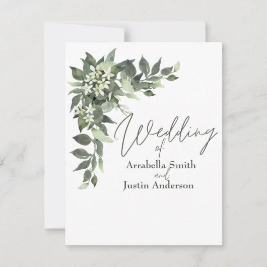 Weddenschap Greenery Eucalyptus Bouquet Waterverf Kaart (Voorkant)