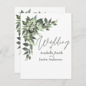 Weddenschap Greenery Eucalyptus Bouquet Waterverf Kaart (Voorkant / Achterkant)