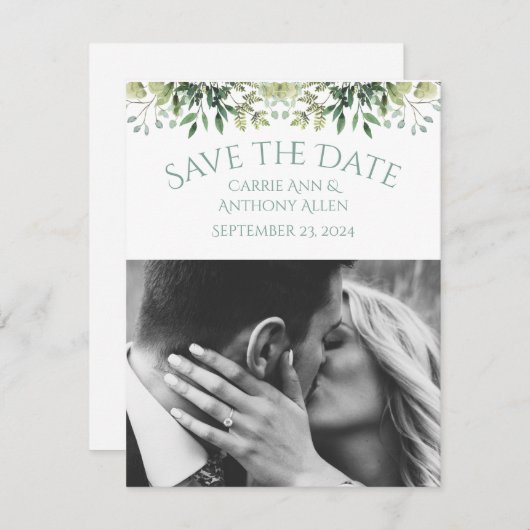 Weddenschap Greenery Eucalyptus Waterverf (Voorkant / Achterkant)