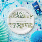 Weddenschap Greenery Eucalyptus Waterverf Datum Papieren Bordje (Feest)