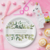 Weddenschap Greenery Eucalyptus Waterverf Datum Papieren Bordje (Feest)
