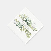 Weddenschap Greenery Eucalyptus Waterverf Datum Servet (Hoek)